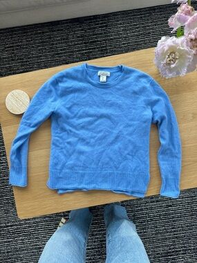 Cornflower Blue 100% Cashmere Sweater Rachel Zoe 2-Ply Cashmere